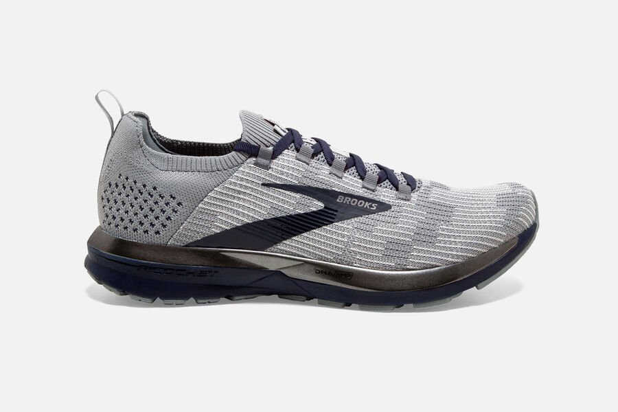 Brooks Ricochet 2 Mens UK - Road Running Shoes - Grey/Navy 020-VLFZIO